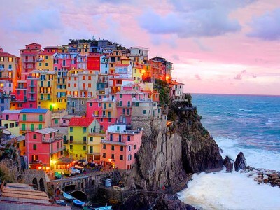 The Cinque Terre at sunset
