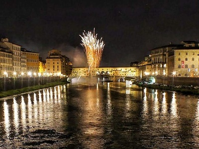Ponte Vecchio at night during local celebrations in Florence