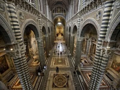 The majestic interior of the Duomo of Siena
