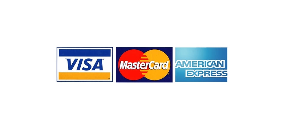 Visa, MasterCard, AMEX logos